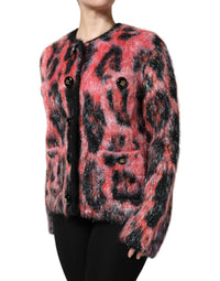 Dolce & Gabbana Red Mohair Wool Button Down Cardigan Women's Sweater