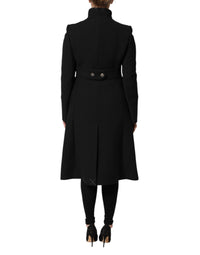 Dolce & Gabbana Black Wool Single Breasted Trench Coat Women's Jacket