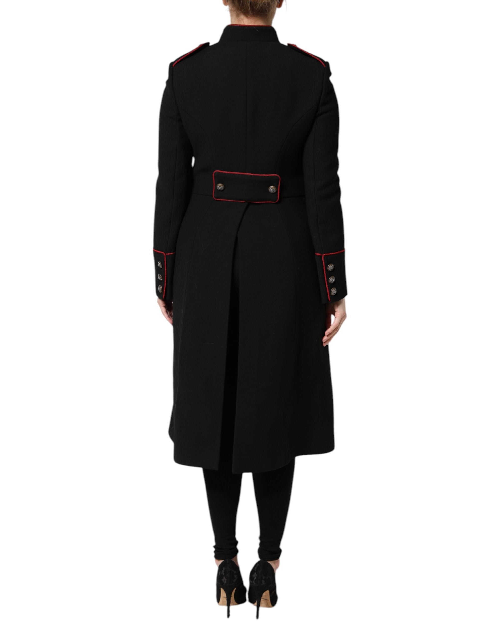 Dolce & Gabbana Dolce & Gabbana Black Wool Single Breasted Trench Coat Women's Jacket