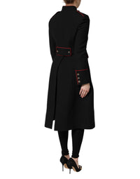 Dolce & Gabbana Dolce & Gabbana Black Wool Single Breasted Trench Coat Women's Jacket