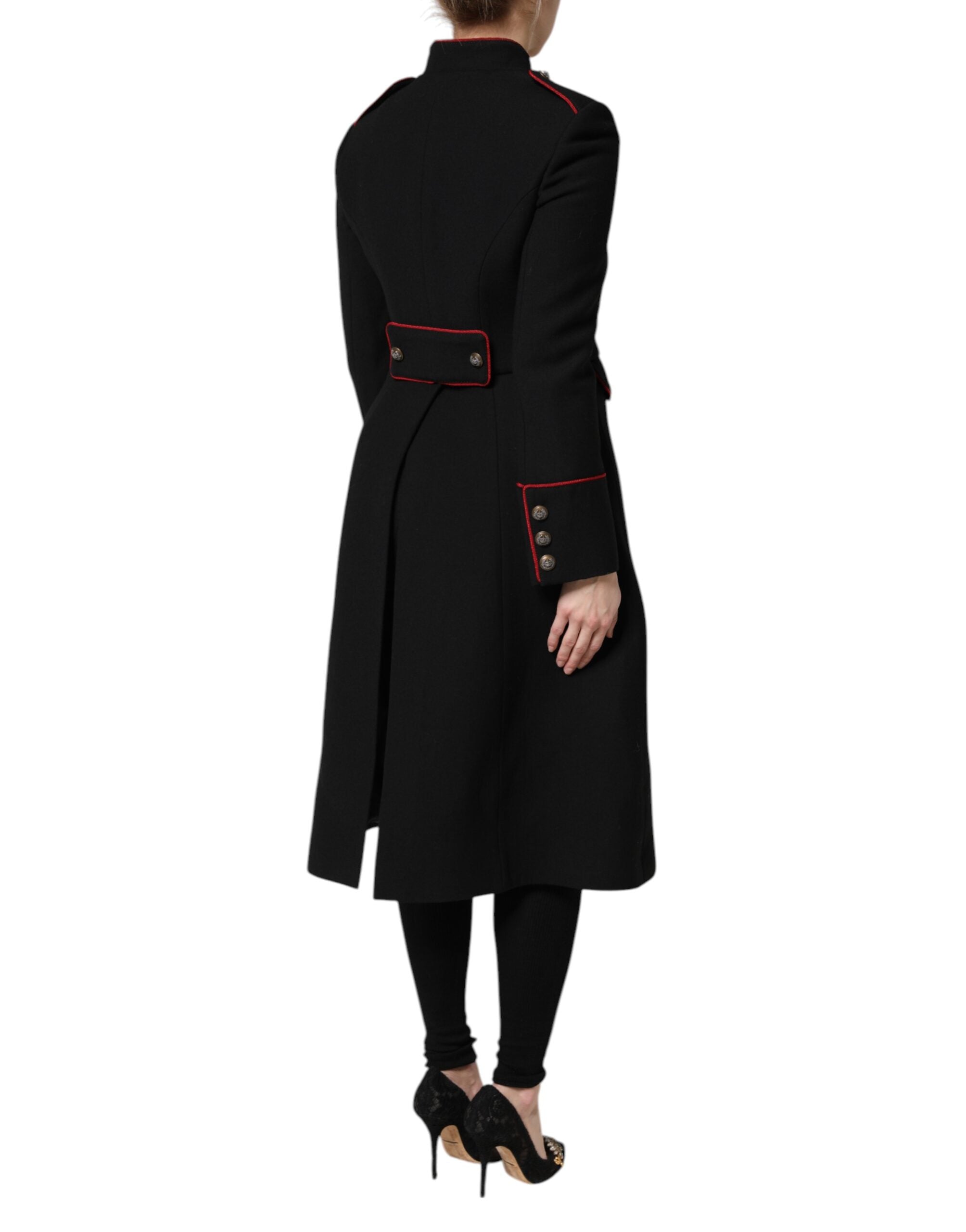Dolce & Gabbana Dolce & Gabbana Black Wool Single Breasted Trench Coat Women's Jacket