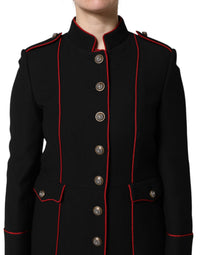 Dolce & Gabbana Dolce & Gabbana Black Wool Single Breasted Trench Coat Women's Jacket