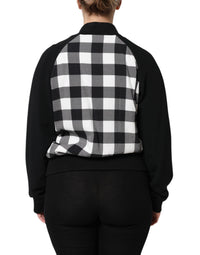 Dolce & Gabbana Dolce & Gabbana Black White Check Floral Button Down Women's Jacket