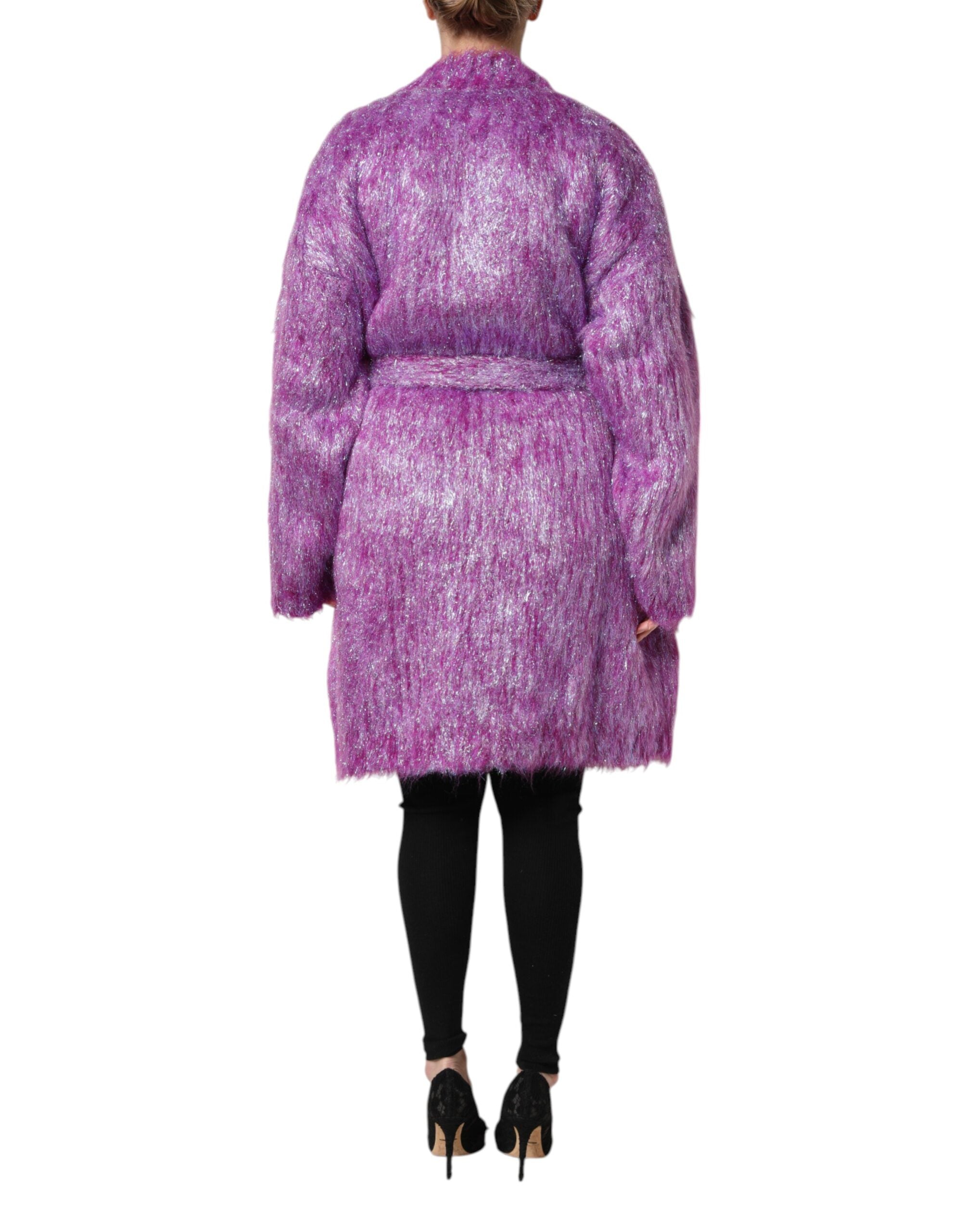 Dolce & Gabbana Dolce & Gabbana Purple Button Embellished Trench Coat Women's Jacket