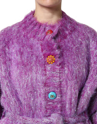 Dolce & Gabbana Dolce & Gabbana Purple Button Embellished Trench Coat Women's Jacket
