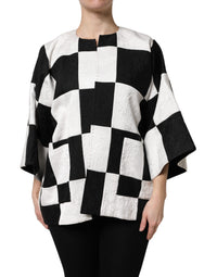 Dolce & Gabbana Dolce & Gabbana White Black Patchwork Jacquard Blazer Women's Jacket