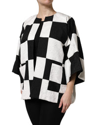 Dolce & Gabbana Dolce & Gabbana White Black Patchwork Jacquard Blazer Women's Jacket