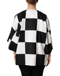 Dolce & Gabbana Dolce & Gabbana White Black Patchwork Jacquard Blazer Women's Jacket