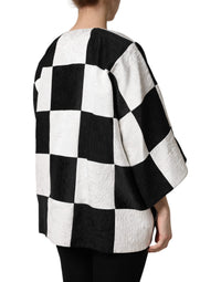 Dolce & Gabbana Dolce & Gabbana White Black Patchwork Jacquard Blazer Women's Jacket