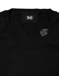 Dolce & Gabbana Black Cotton Round Neck Short Sleeve Women's T-shirt