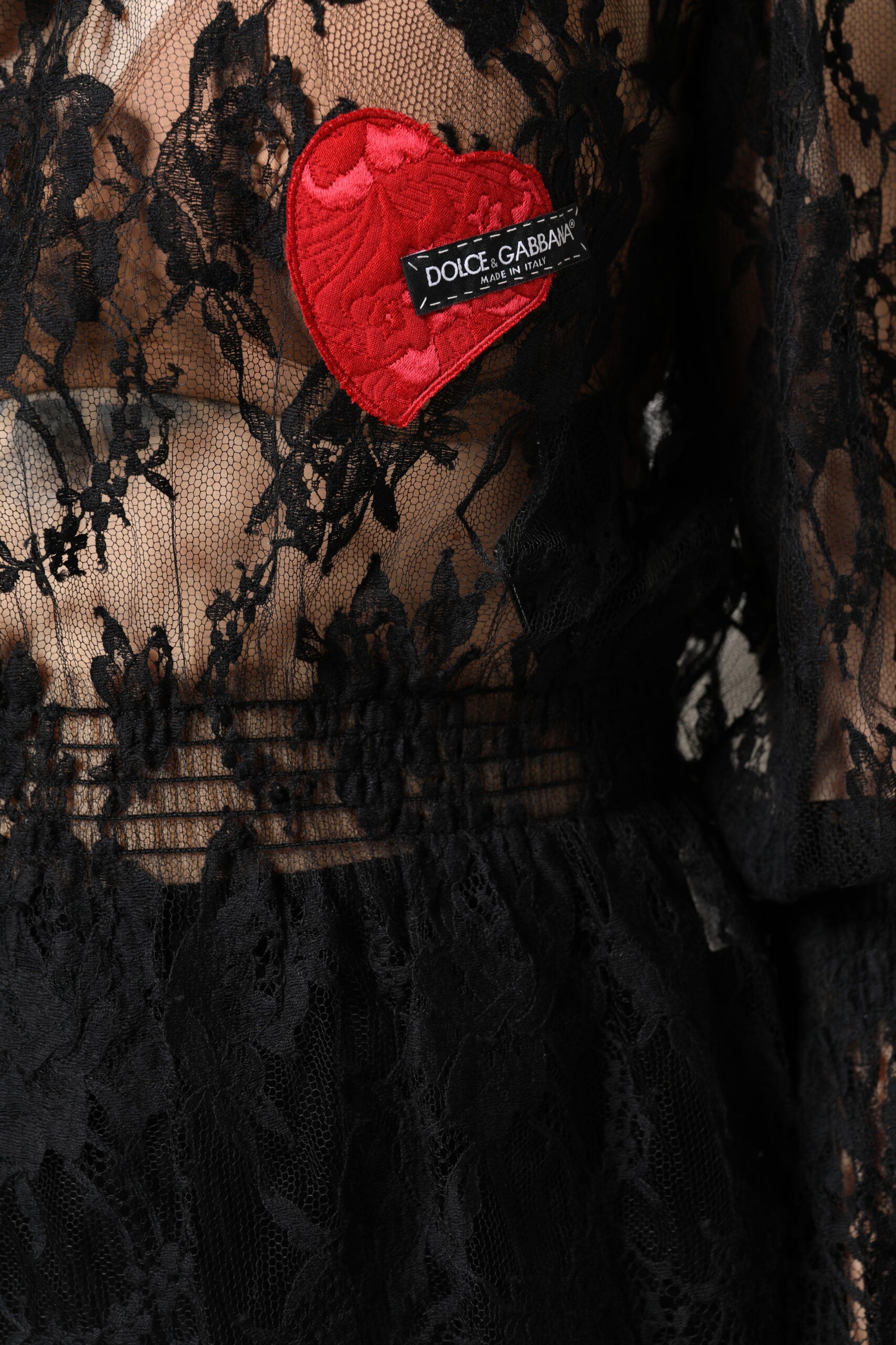 Dolce & Gabbana Black Cotton Floral Lace Women Blouse Women's Top