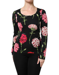 Dolce & Gabbana Black Floral Long Sleeve Women Blouse Women's Top