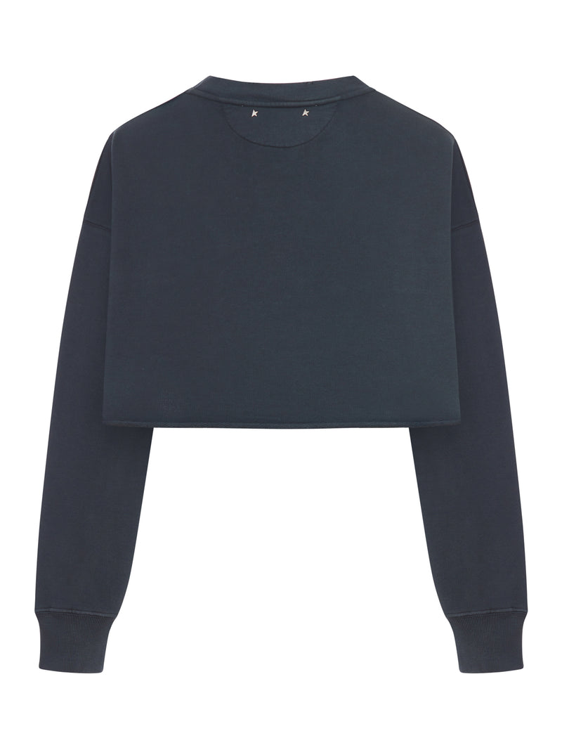 Golden Goose Deluxe Brand Golden Goose Deluxe Brand Women Crew Neck Sweatshirt In Organic Cotton Fleece With Crystals On The Neck