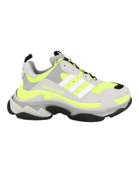 Balenciaga Mens Adidas x Triple S Sneaker Fluorescent Yellow Black Grey