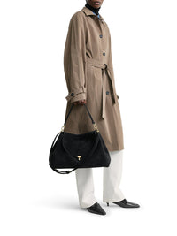 Toteme Women T-Lock Suede Bag
