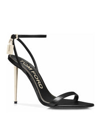 Tom Ford Women Pointed-Toe Sandal With Padlock In Polished Leather