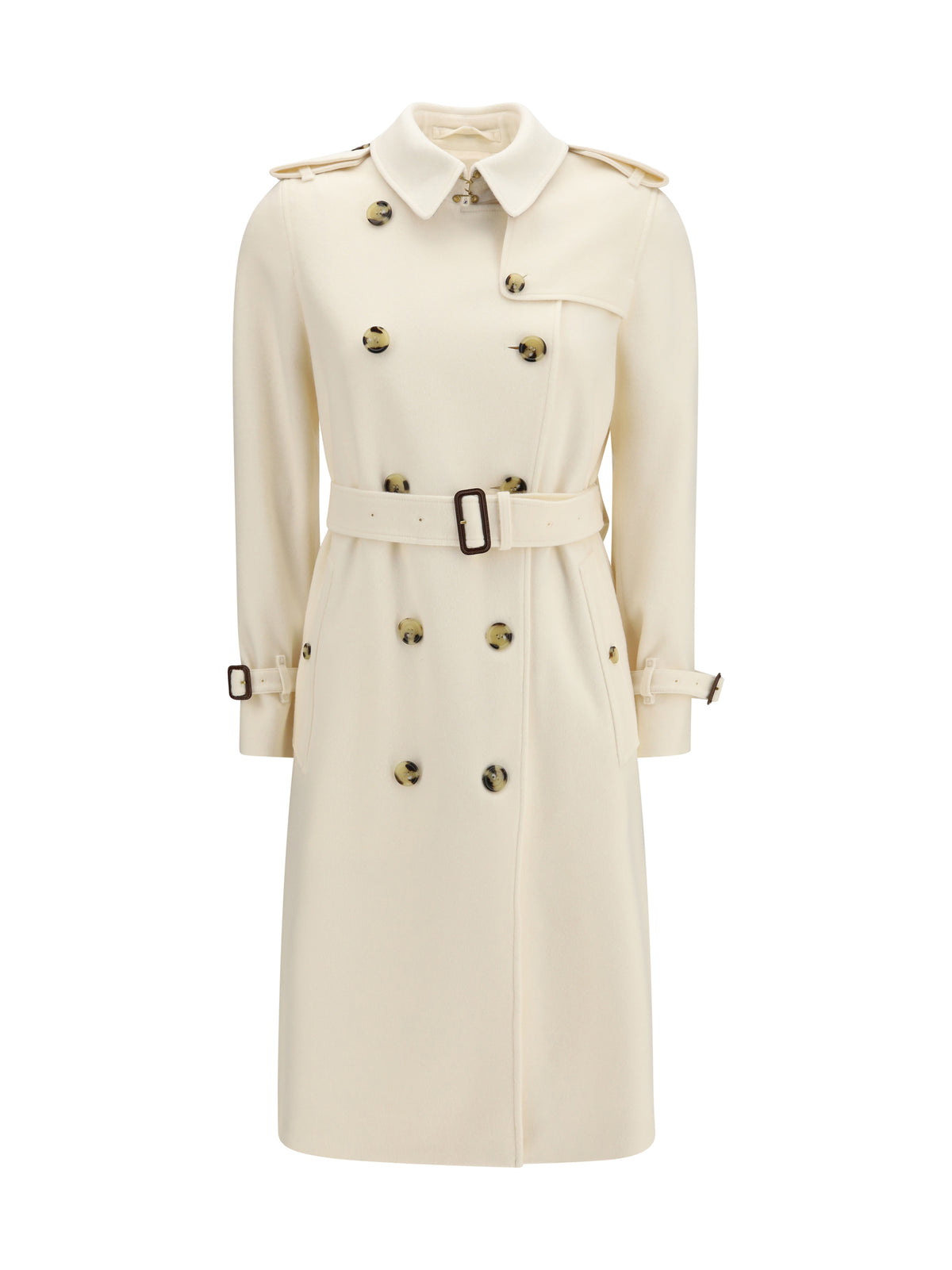 Burberry Women Long Kensington Cashmere Trench Coat