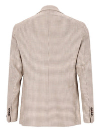 Tagliatore Men Houndstooth Blazer In Wool And Silk