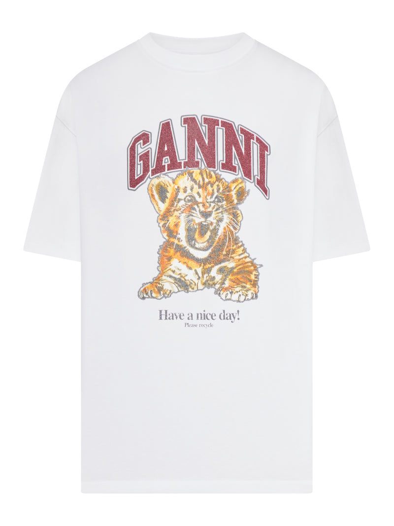 Ganni Women Heavy Cotton Jersey T-Shirt
