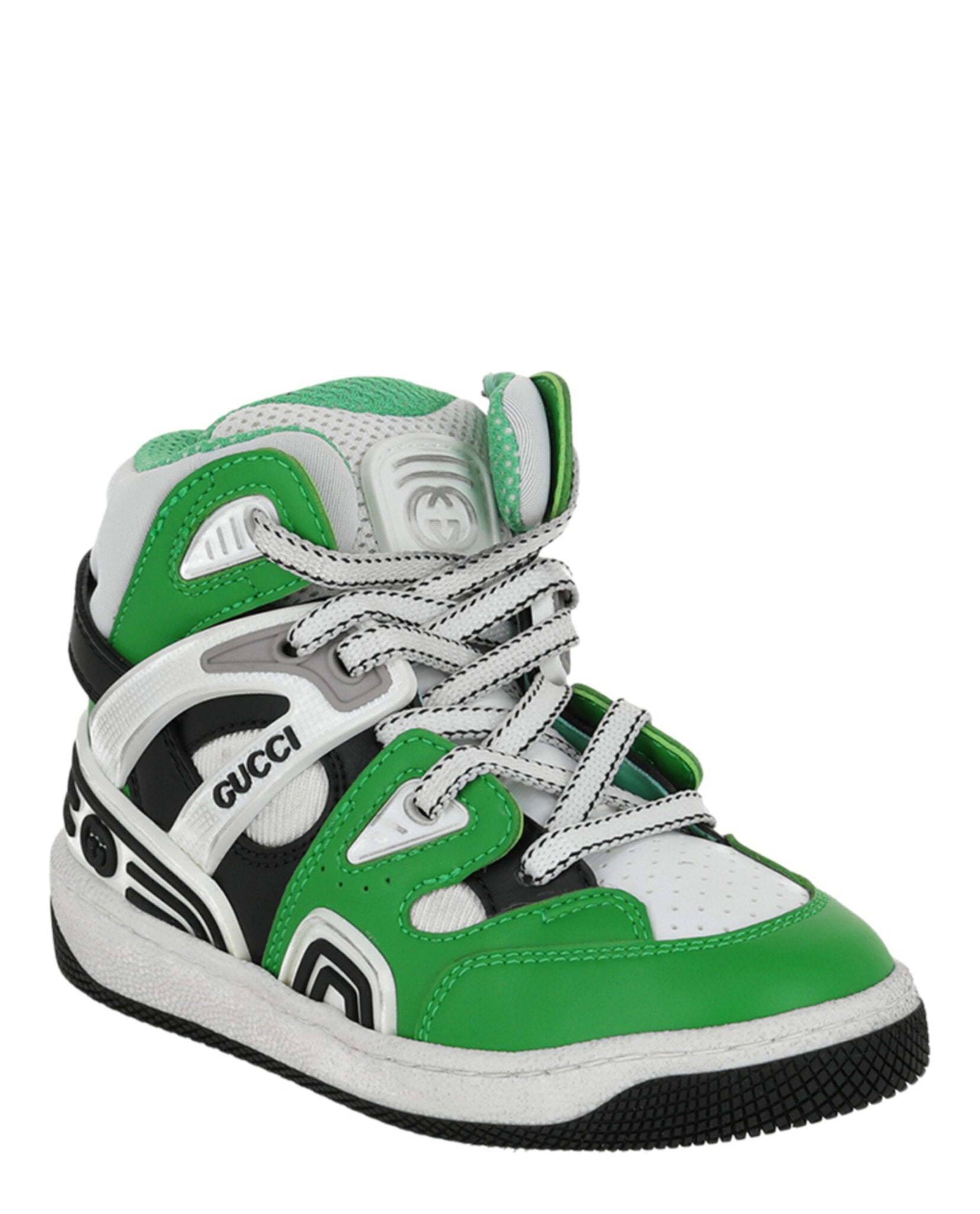 Gucci Unisex-Child Basket Leather High-Top Sneakers
