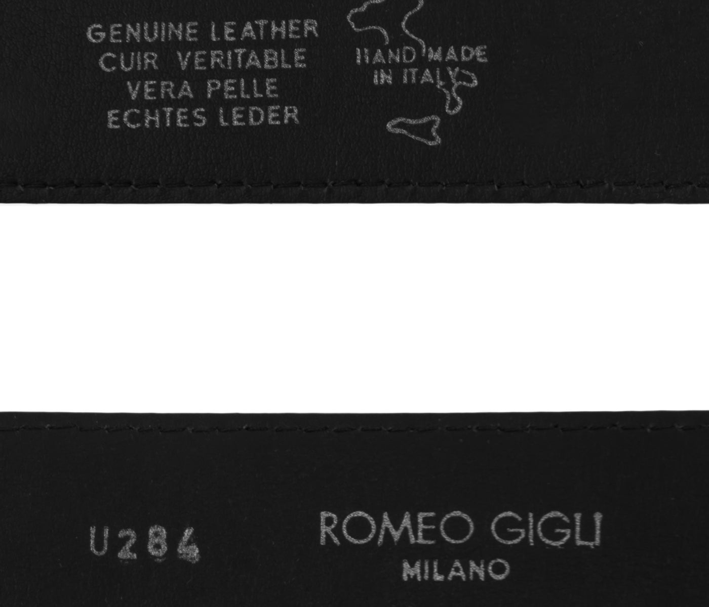 Romeo Gigli U284/35 NERO Black Leather Adjustable Belt