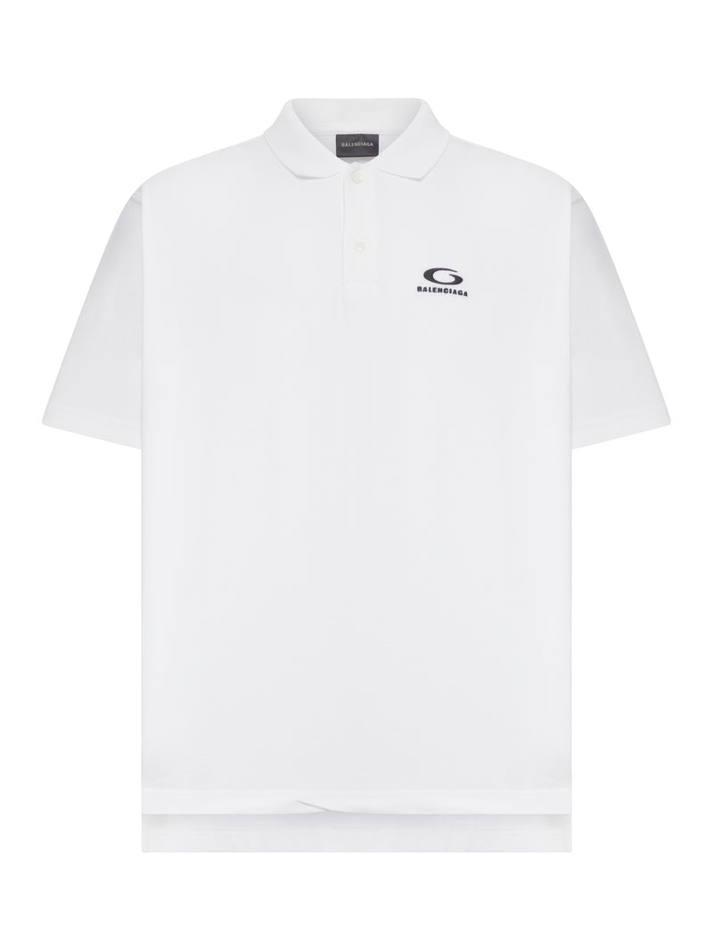 Balenciaga Balenciaga Men Cotton Pique Polo Shirt With Sport Icon Logo