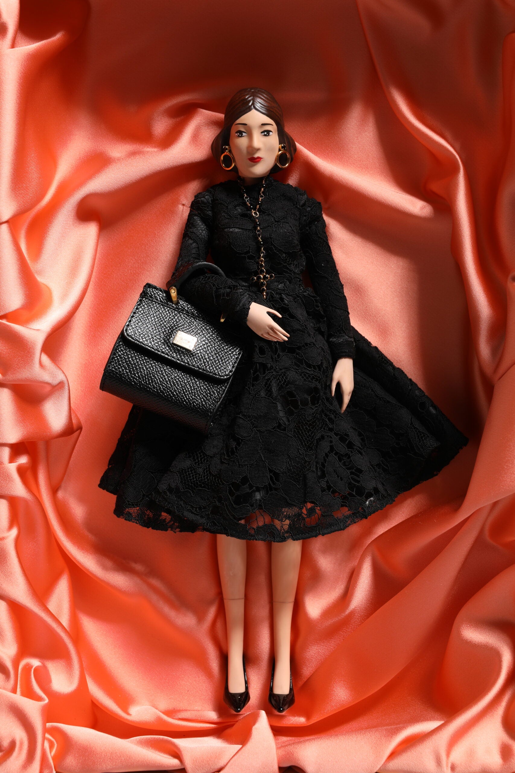 Dolce & Gabbana Dolce & Gabbana Black Dress Ceramic Porcelain Fashion Leather Sicily Women's Dolls