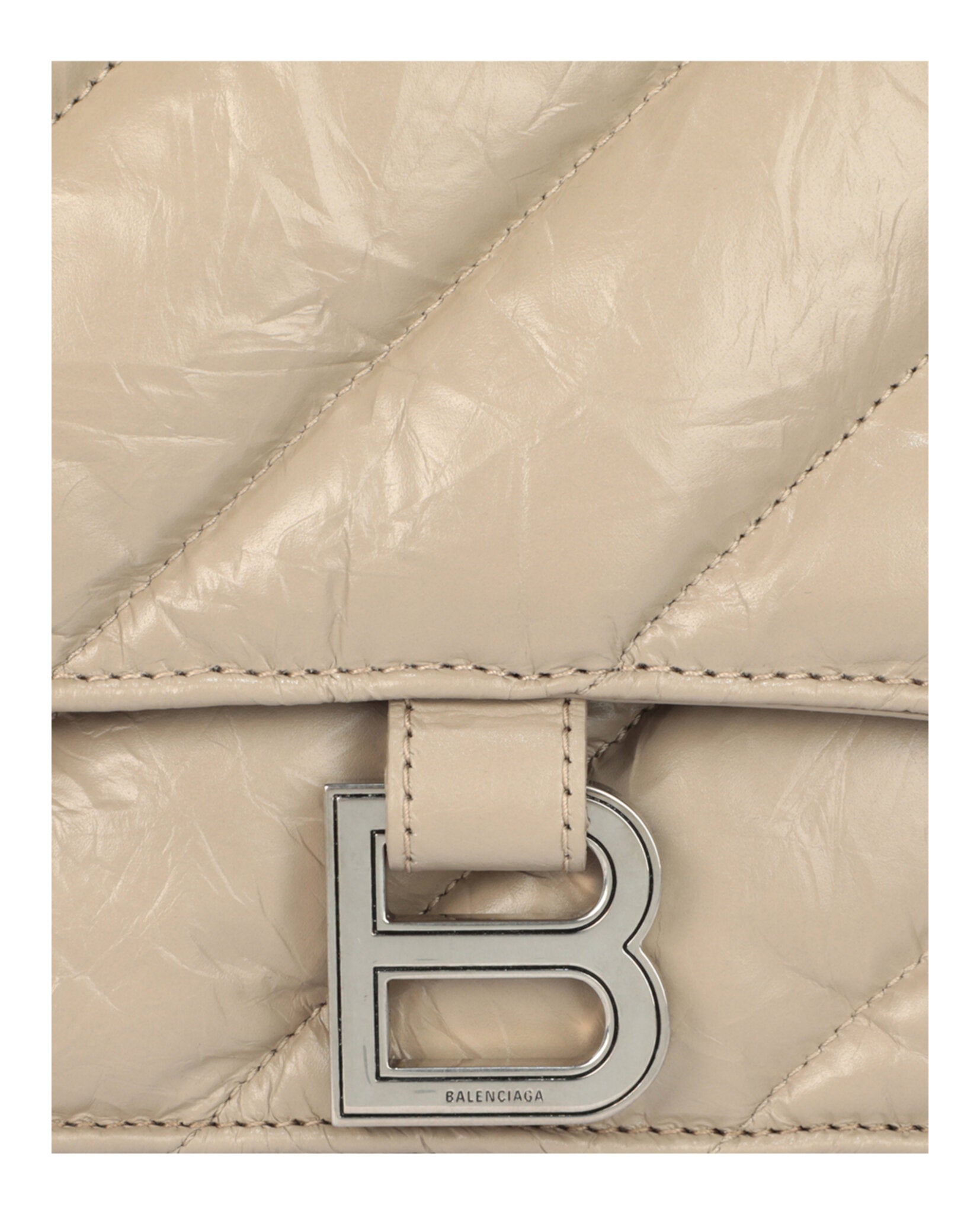Balenciaga Womens Crush Quilted Chain Shoulder Bag