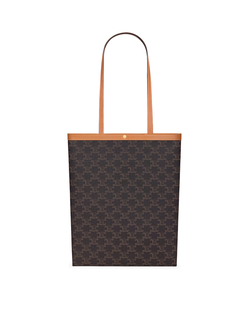 Celine Women Medium Flat Shopper In Triomphe Fabric