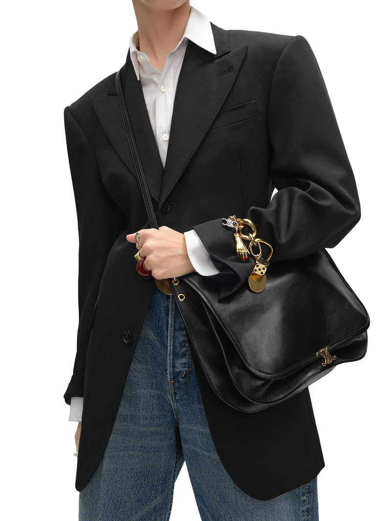 Celine Celine Women Triomphe Soft Saddlebag In Soft Polished Calfskin