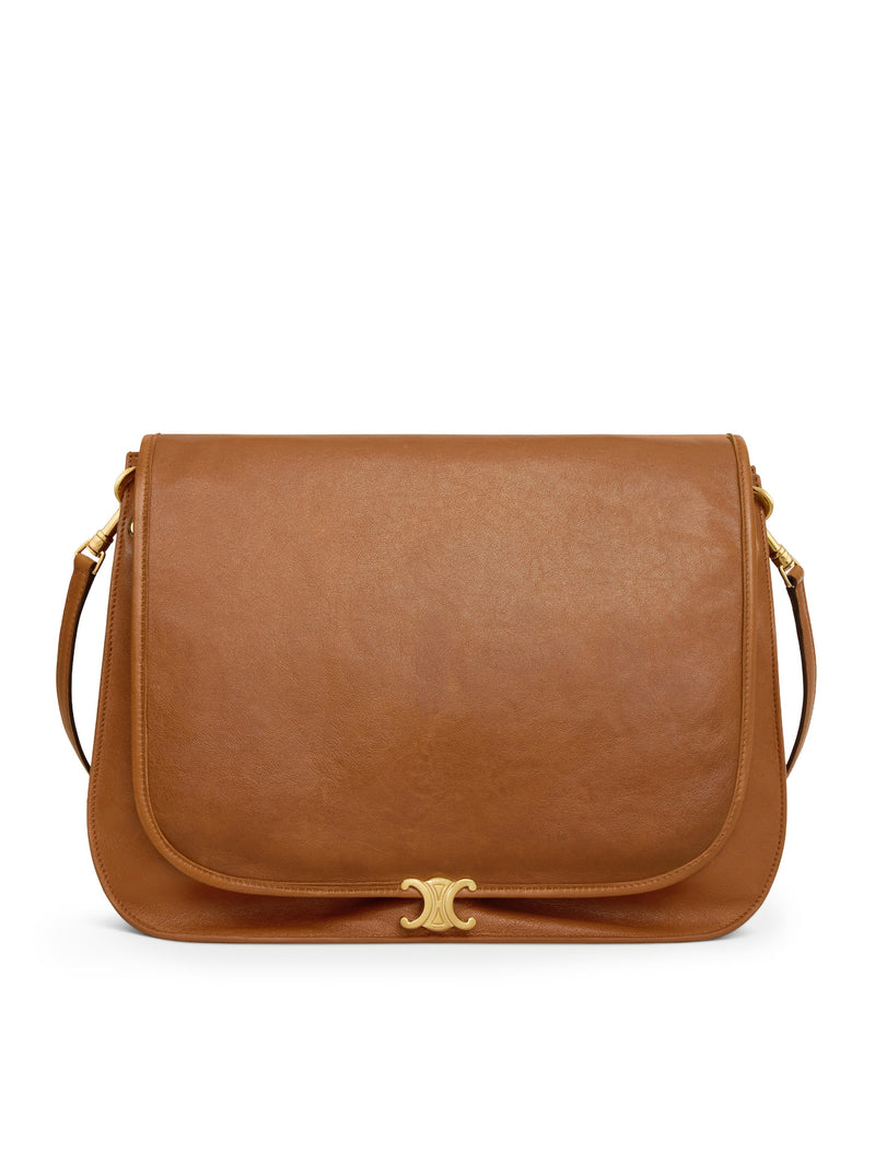 Celine Celine Women Triomphe Soft Saddlebag In Soft Polished Calfskin