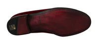 Dolce & Gabbana Bordeaux Velvet Loafers Gun Horseshoe Men's Shoes