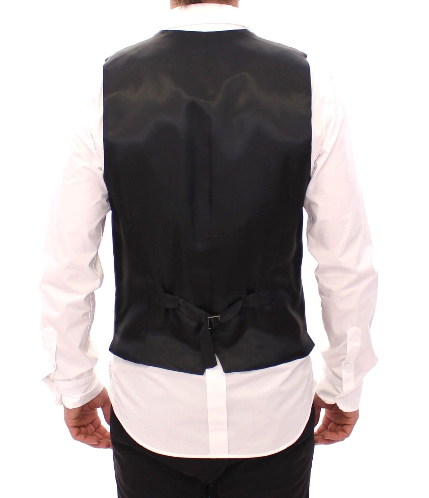 Dolce & Gabbana Men's Pinstripe Wool Vest - Black