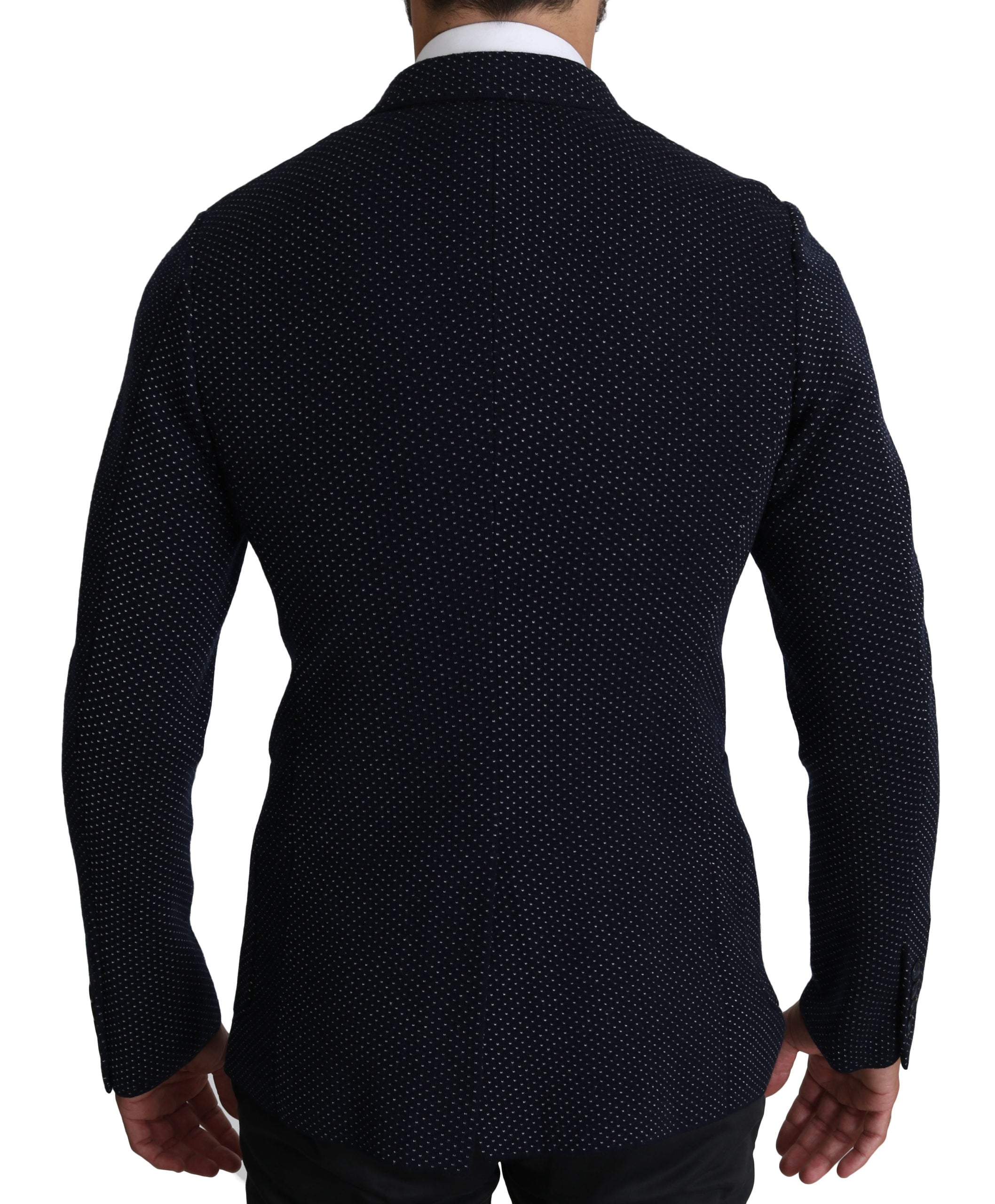Dolce & Gabbana Dark Dotted Double Breasted Coat Blazer