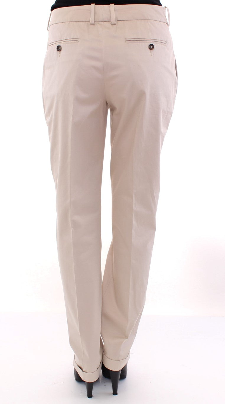 Dolce & Gabbana Pleated Trousers Beige Cotton Style