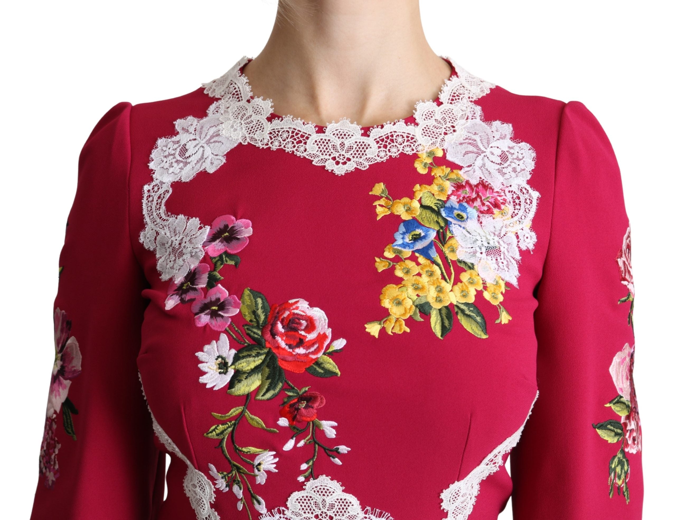 Dolce & Gabbana  Floral Print Dress with Lace Detail