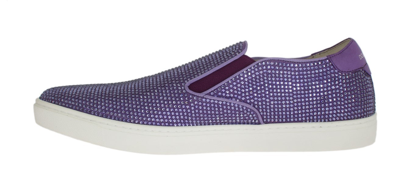 Dolce & Gabbana Strass Fashion Sneakers with Robust Rubber Soles