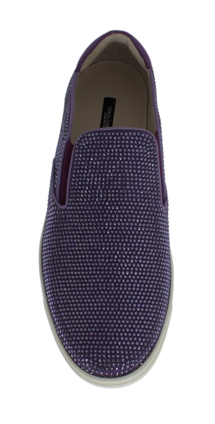 Dolce & Gabbana Strass Fashion Sneakers with Robust Rubber Soles