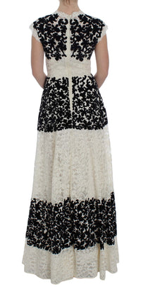 Dolce & Gabbana Floral Lace Ricamo Long Ball Maxi Women's Dress