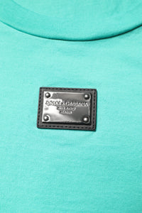 Dolce & Gabbana Green Sleeveless Logo Round Neck Men's T-shirt