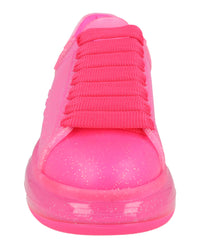 Alexander McQueen Womens Glitter Oversized Sneakers