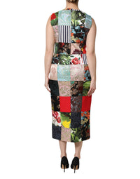 Dolce & Gabbana Multicolor Patchwork Sleeveless Sheath Women's Dress