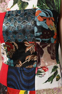 Dolce & Gabbana Multicolor Patchwork Sleeveless Sheath Women's Dress