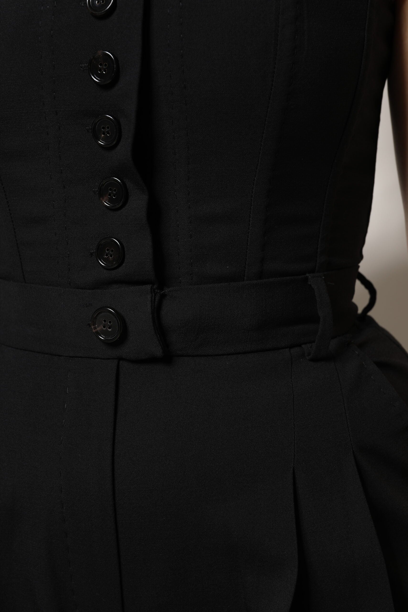 Dolce & Gabbana Dolce & Gabbana Black Wool Strapless Romper Jumpsuit Women's Dress