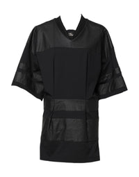 Dolce & Gabbana Black Cotton Short Sleeves V-neck Women's T-shirt