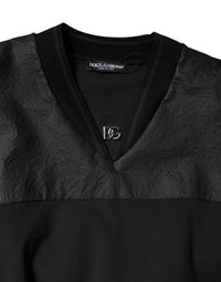 Dolce & Gabbana Black Cotton Short Sleeves V-neck Women's T-shirt