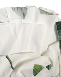 Dolce & Gabbana White Floral One Shoulder Sheath Midi Women's Dress