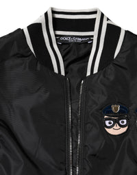 Dolce & Gabbana Dolce & Gabbana Black Nylon #DGFamily Full Zip Bomber Women's Jacket