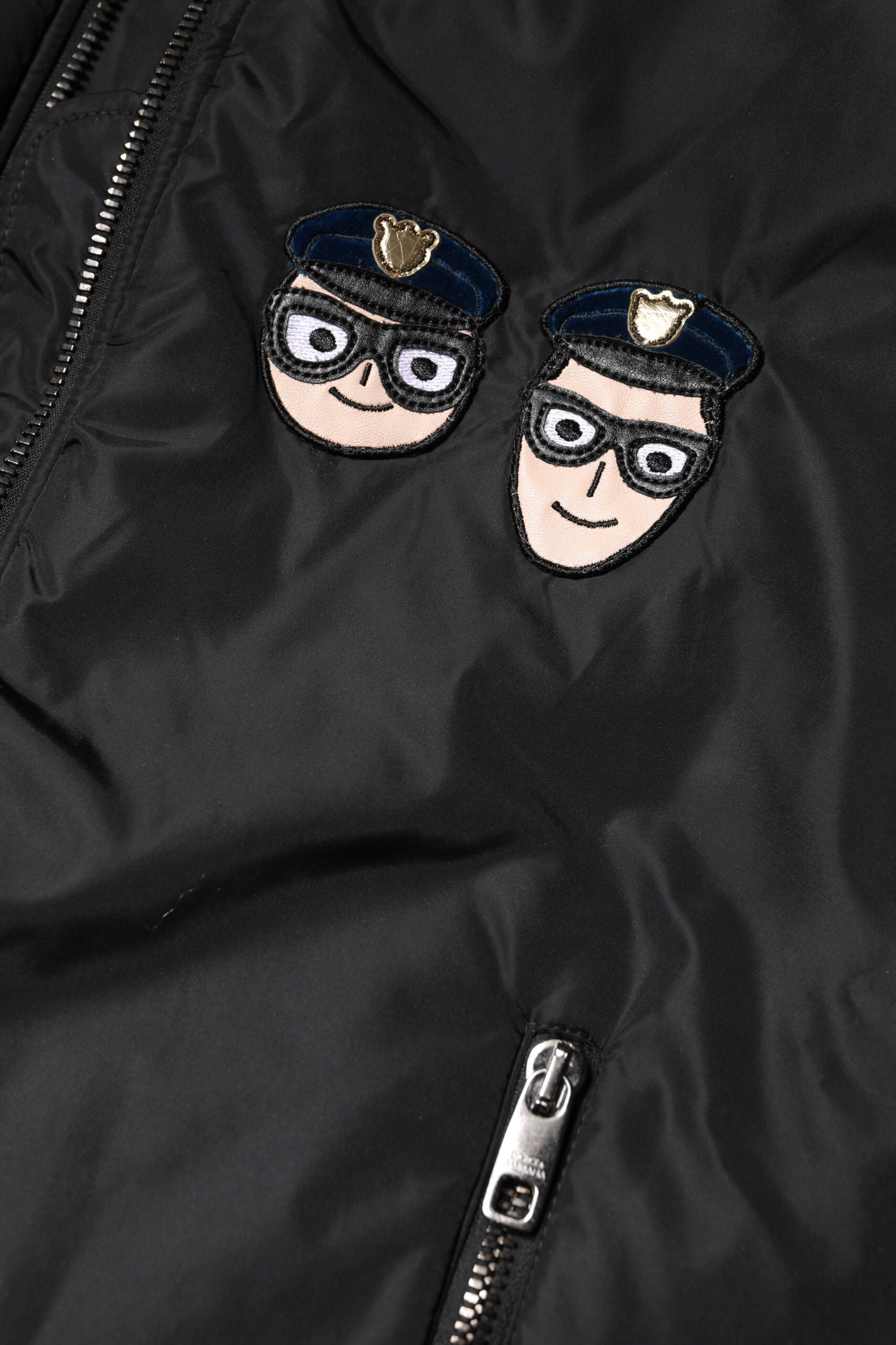 Dolce & Gabbana Dolce & Gabbana Black Nylon #DGFamily Full Zip Bomber Women's Jacket