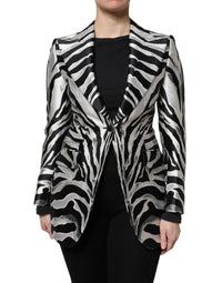 Dolce & Gabbana Dolce & Gabbana Black White Polyester Women Blazer Women's Jacket
